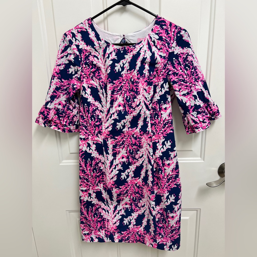 Lilly Pulitzer Fiesta Coral Print Dress Women’s Size 0